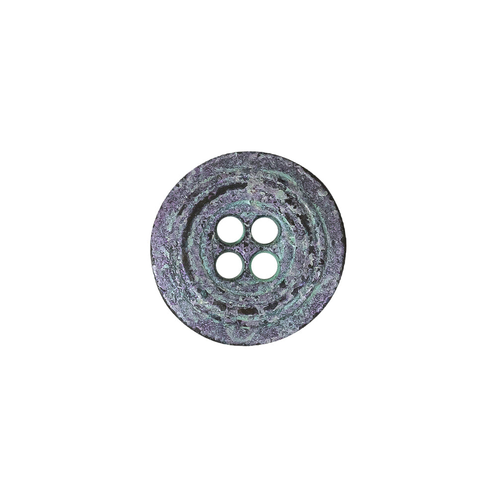 Italian Aqua and Lilac Oxidized Metal 4-Hole Button - 24L/15mm - Joann Fabrics