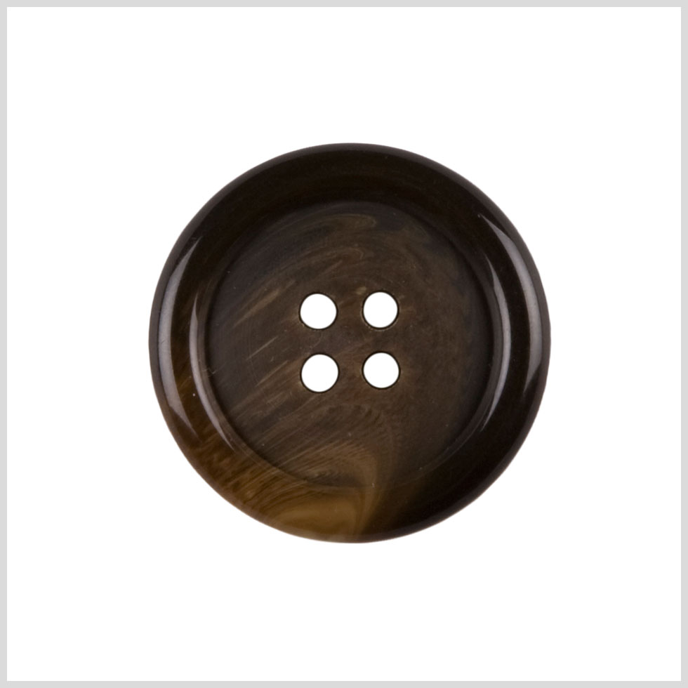 Plastic 4-Hole Button - 44L/28mm - Dark Brown and Tan Swirled Tire Rim - Joann Fabrics