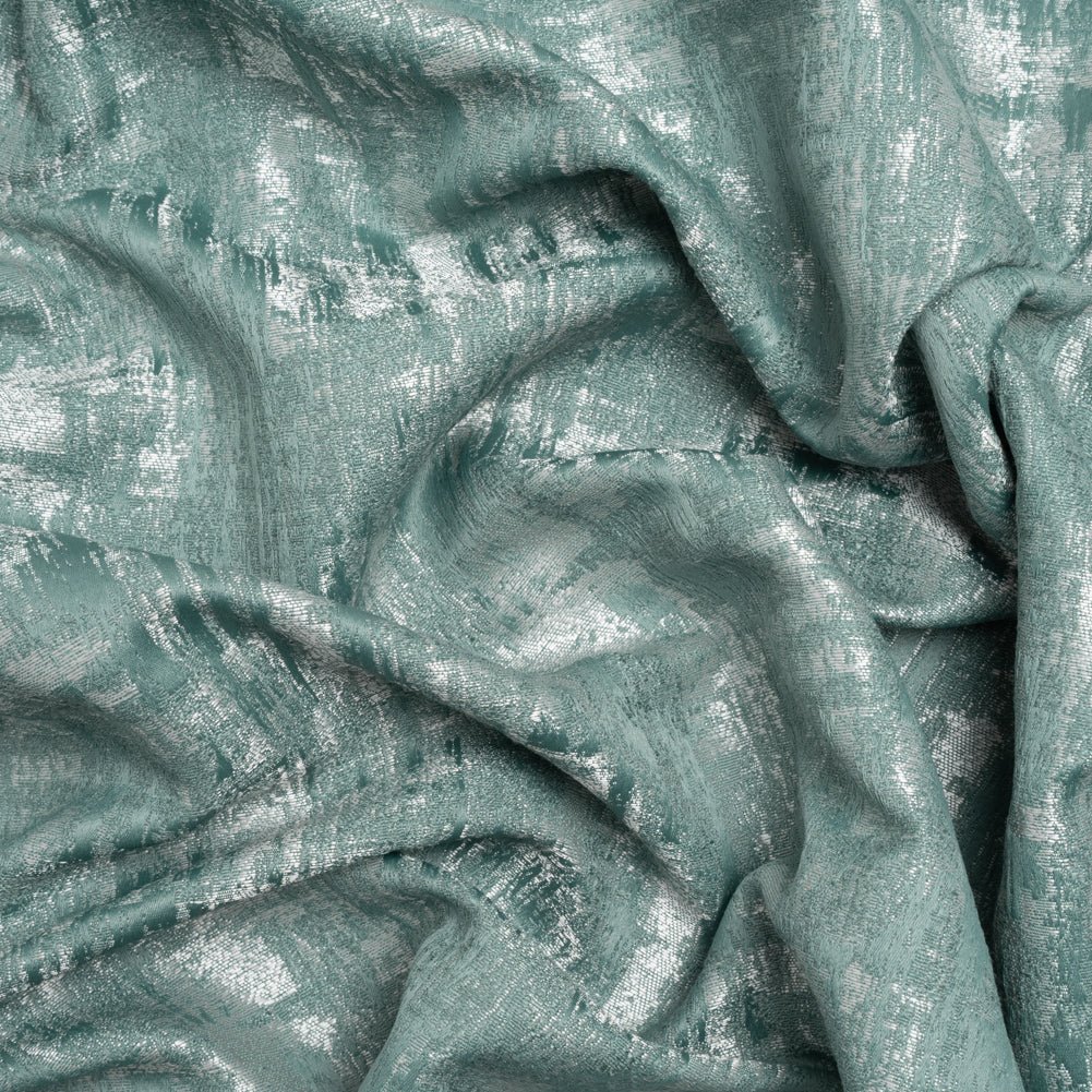 Recycled Polyester Drapery Jacquard - Seafoam Abstract Strokes - British Imported - Joann Fabrics