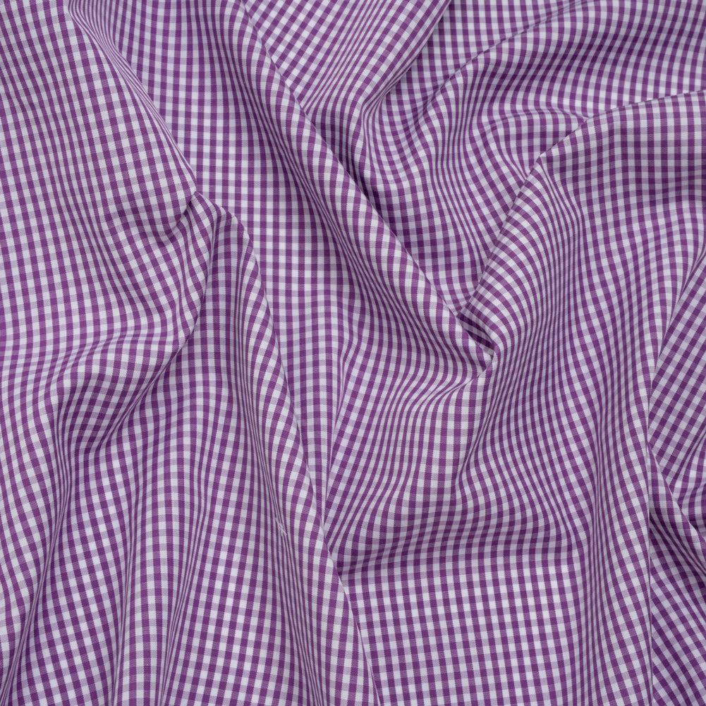Cotton Gingham Shirting - Purple and White Checks - Designer Deadstock - Joann Fabrics