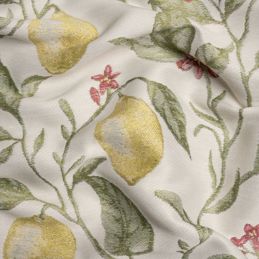 Drapery Jacquard - Lemon Yellow Lemon Trees - British Imported - Joann Fabrics
