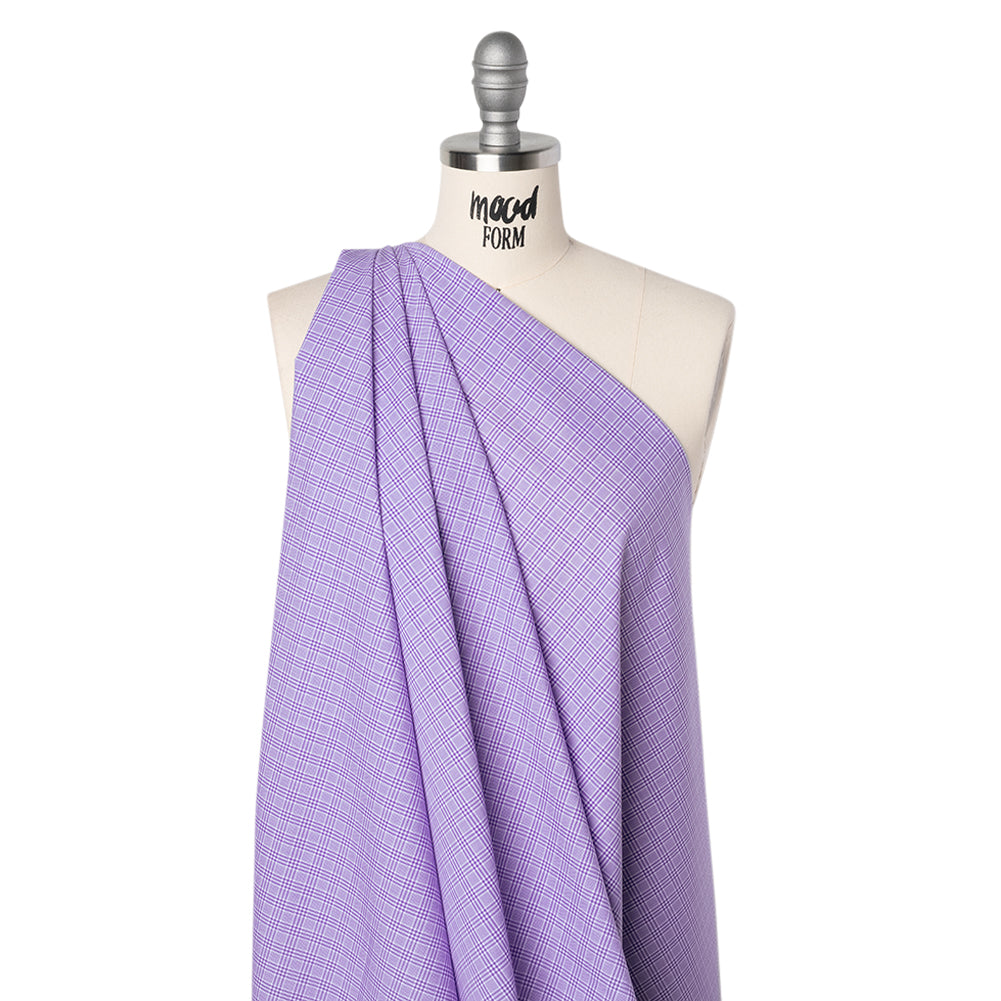 Cotton Shirting - Purple and White Plaid - Deadstock - Joann Fabrics