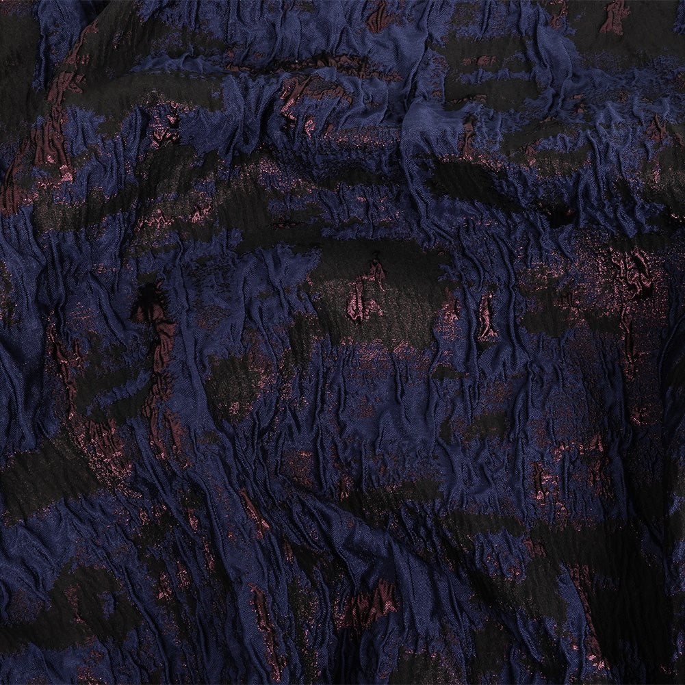 Navy and Glistening Grape Abstract Luxury Metallic Brocade - Joann Fabrics