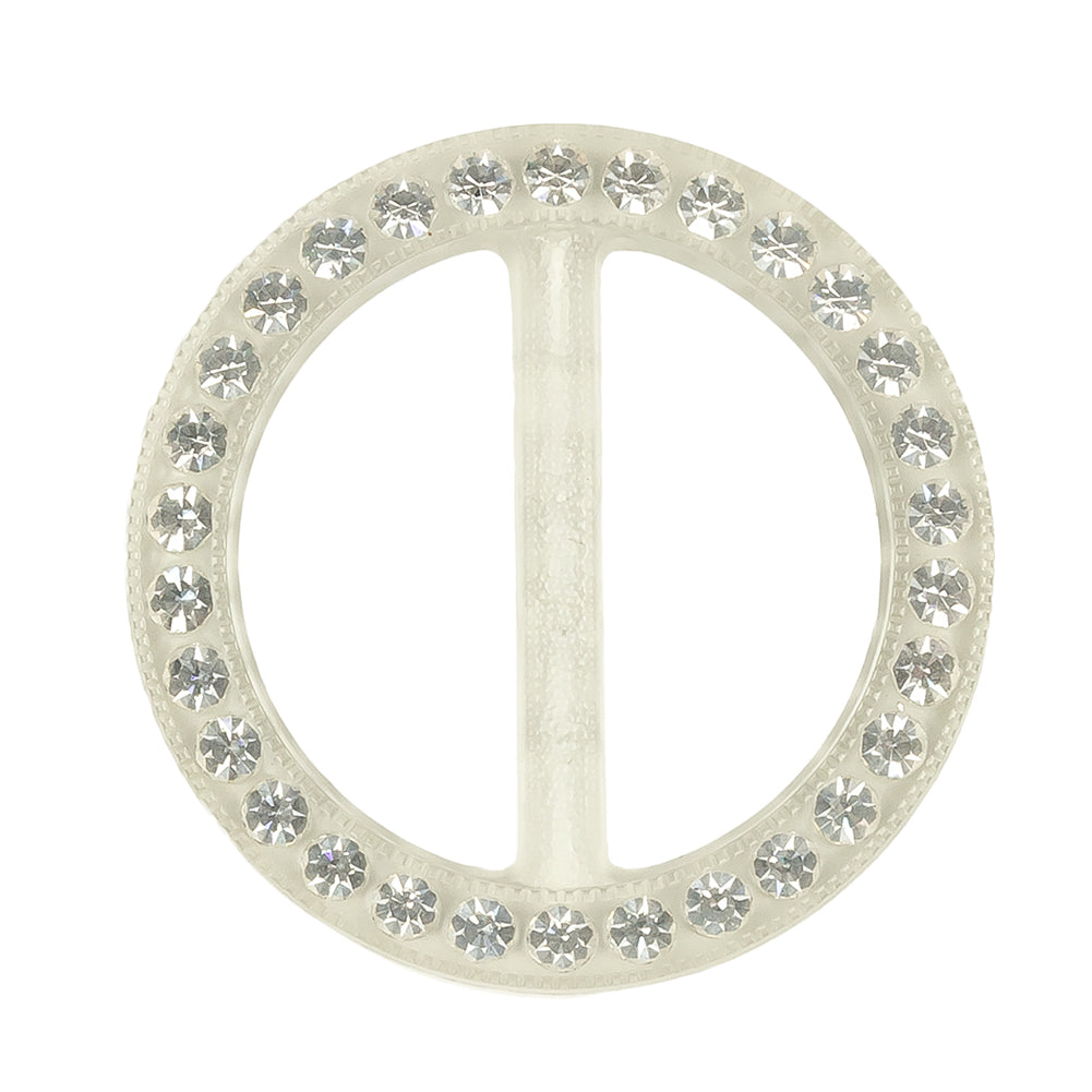 Vintage Crystal Rhinestones and Clear Circular Plastic Slider - 2