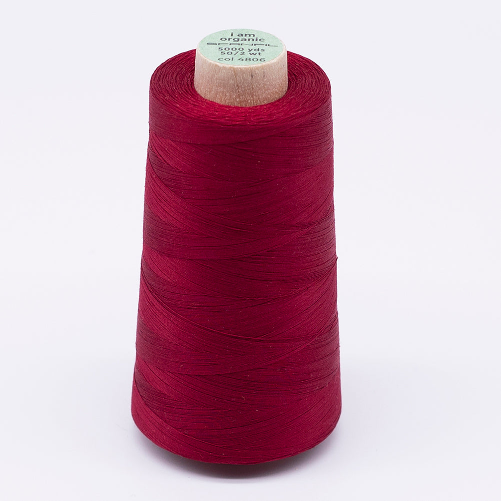 SCANFIL® 50wt Organic Pima Cotton Thread 5000 yd Cones - 4806 Crimson - Joann Fabrics