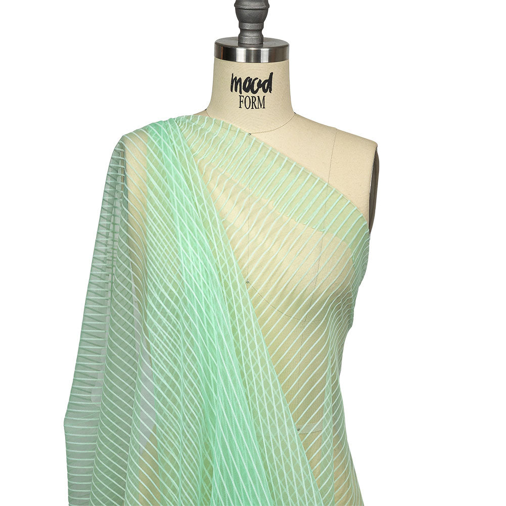Embroidery Striped Tulle - Subtle Green - Elsinore Collection - Joann Fabrics