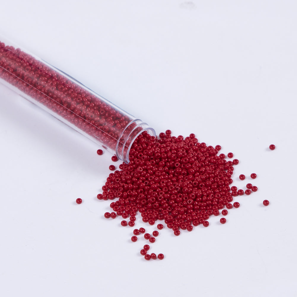 Dark Red Opaque Czech Seed Beads - Size 10 - Joann Fabrics