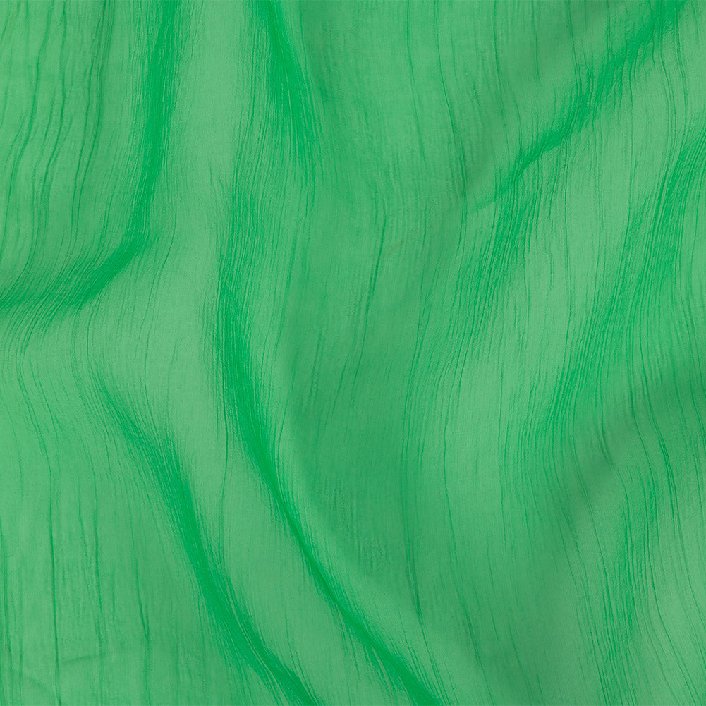 Oscar de la Renta Kelly Green Crinkled Silk Organza - Joann Fabrics