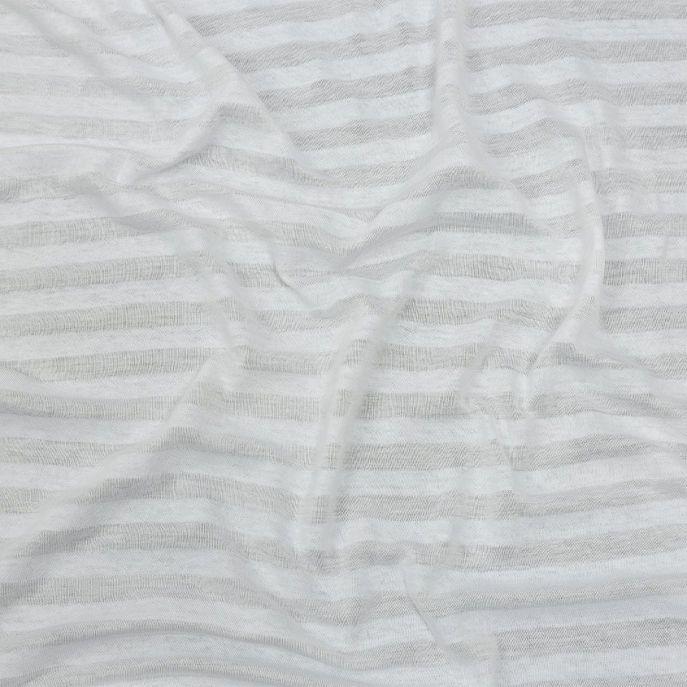 Daisy White Sheer Stripes Cotton and Rayon Jersey - Joann Fabrics
