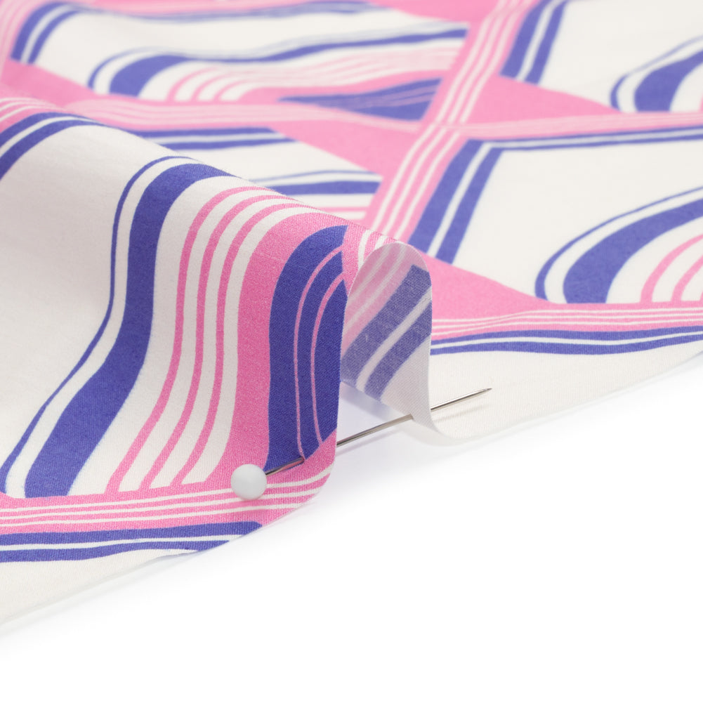 Mood Exclusive Pink Geometric Groove Cotton Poplin - Joann Fabrics
