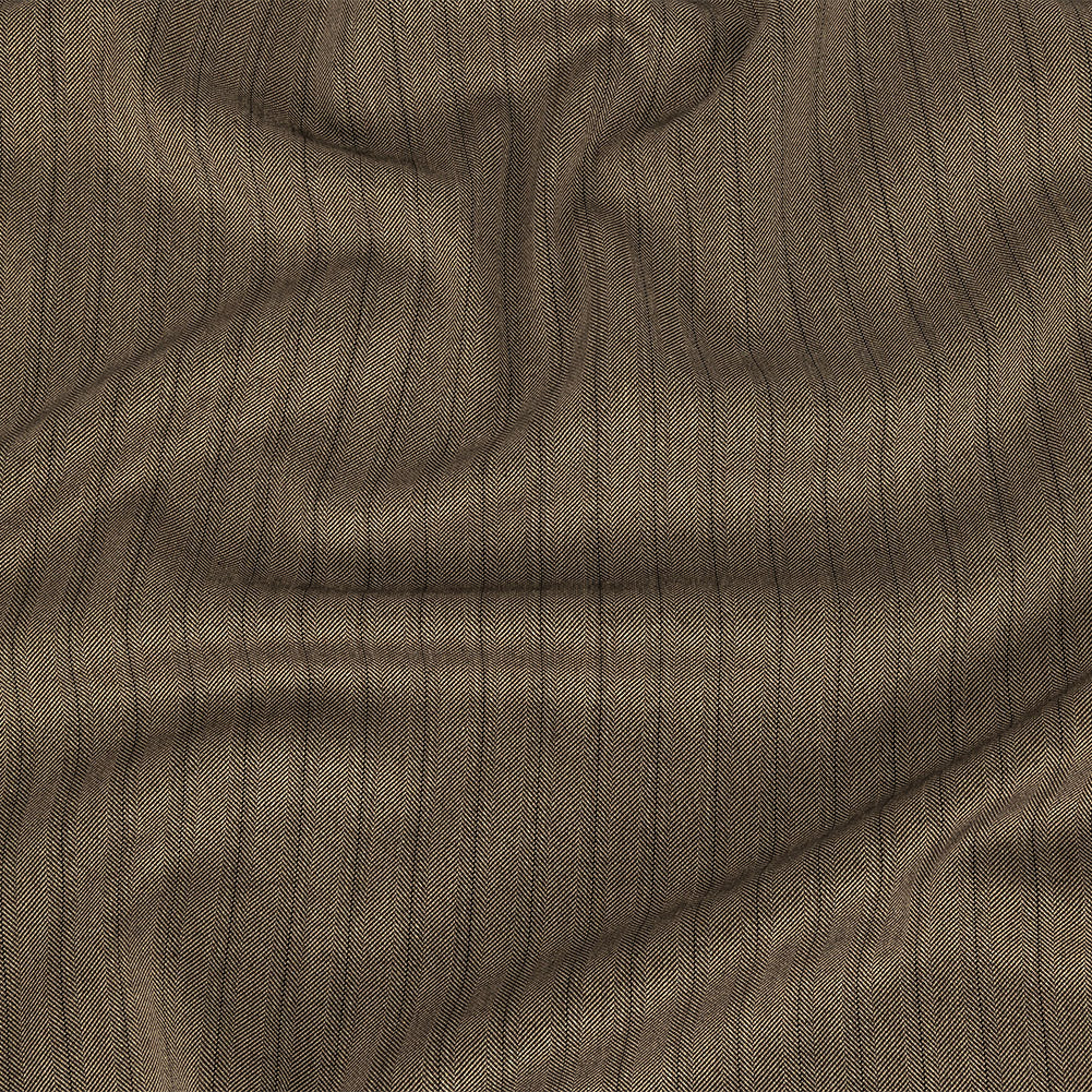 Brown and Chinchilla Metallic Herringbone Striped Polyester Suiting - Joann Fabrics