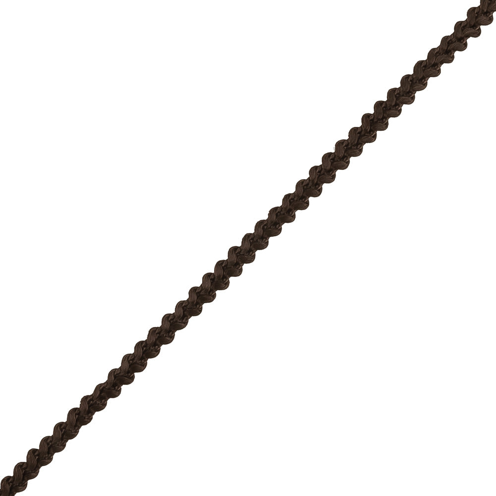 Brown Cotton Blend Braided Trim - 0.1875