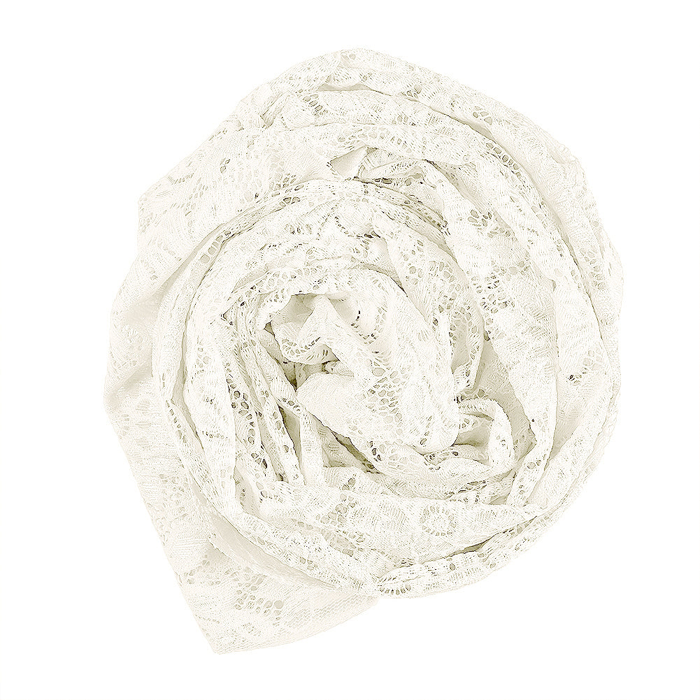 Re-Embroidered Stretch Lace - White Sunflowers - McKee Collection - Joann Fabrics