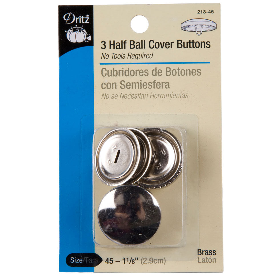 Dritz Brass Half Ball Covered Buttons Size 45-1 1/8