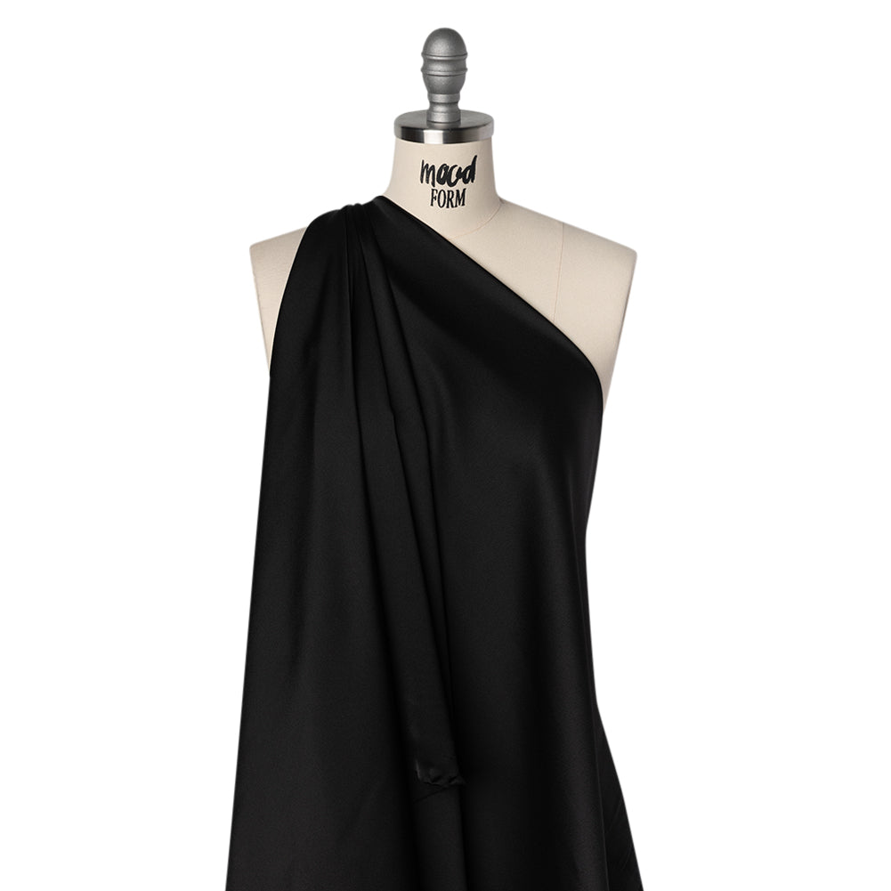 Satin Faced Polyester Crepe - Black - Designer Deadstock - Joann Fabrics