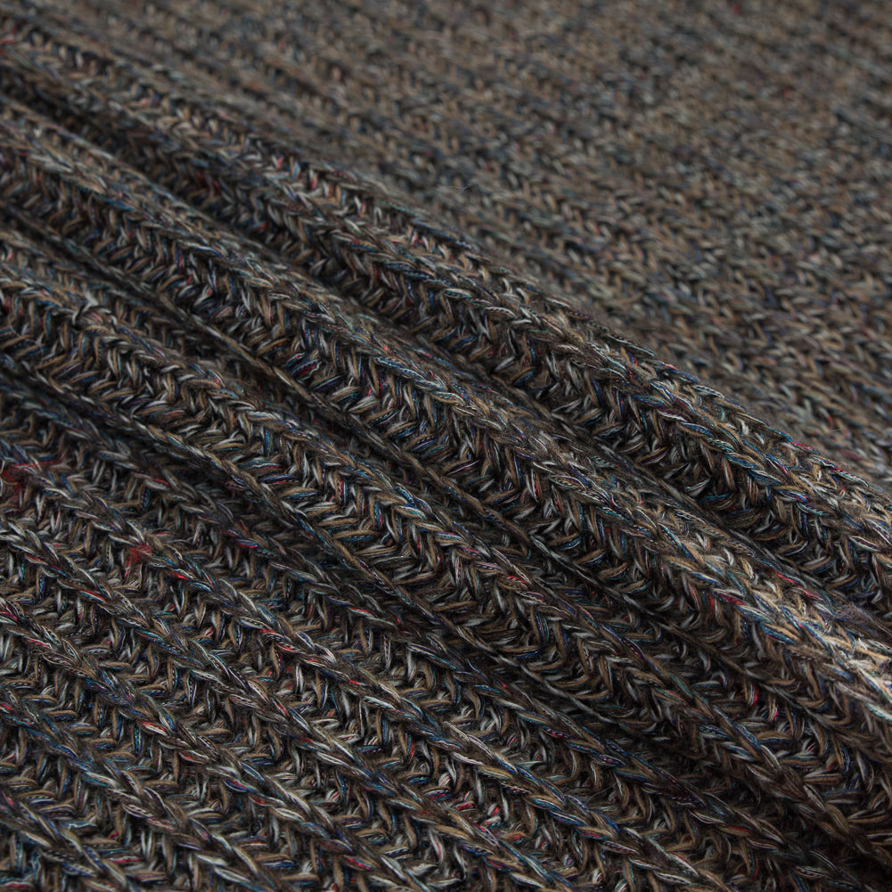 Italian Taupe and Blue Chunky Wool Knit - Joann Fabrics