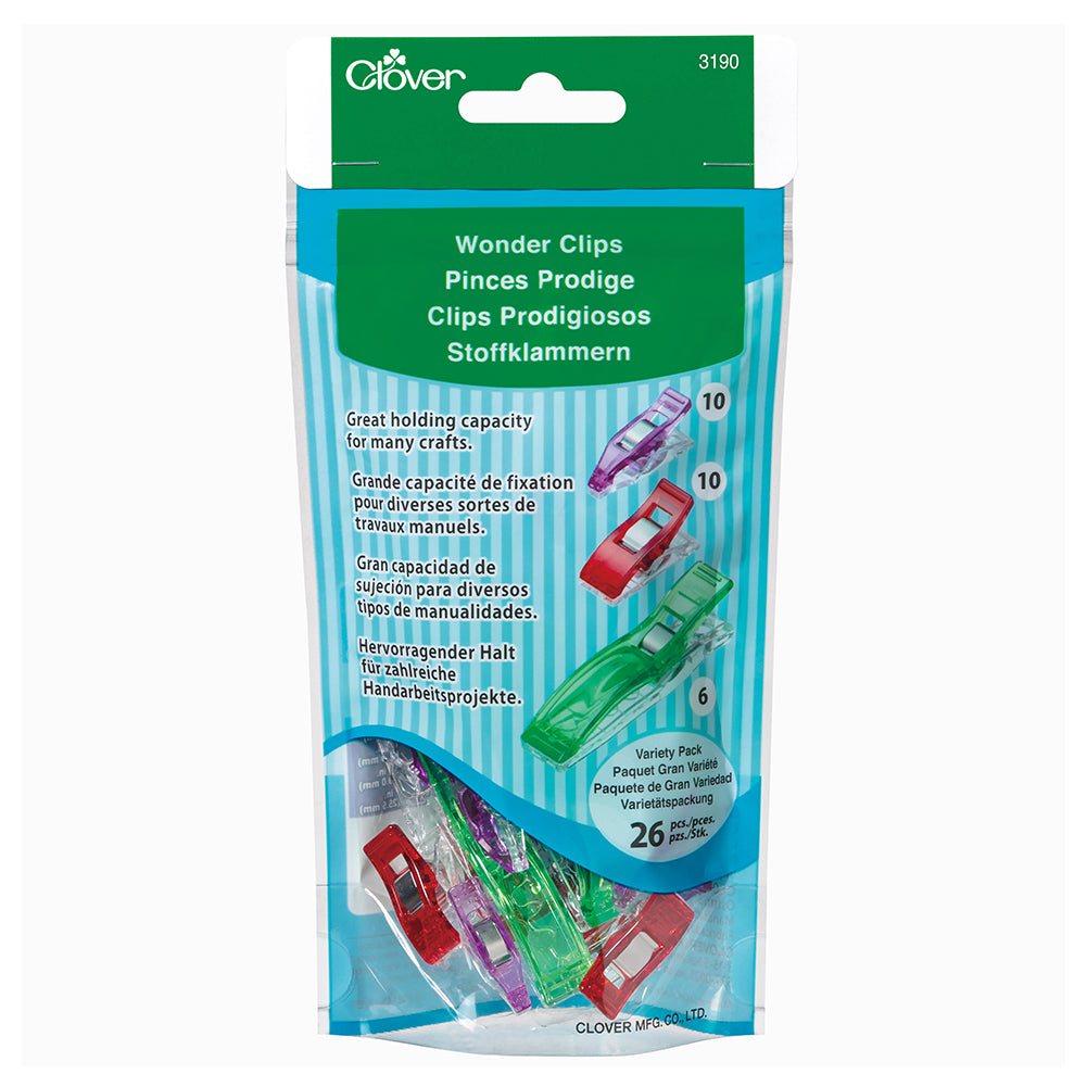 Clover Wonder Clips Variety Pack - Assorted Colors and Sizes - 26 pc - Joann Fabrics