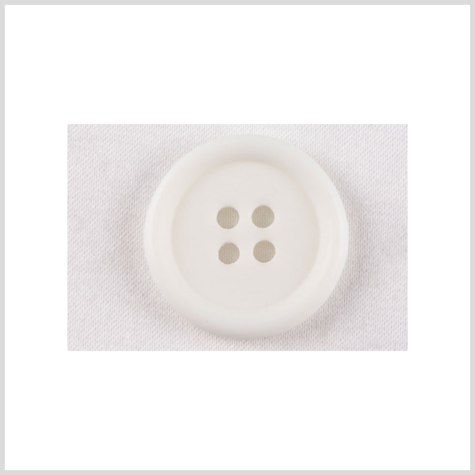 Plastic 4-Hole Button - 28L/18mm - Off White Rolled Rim - Joann Fabrics