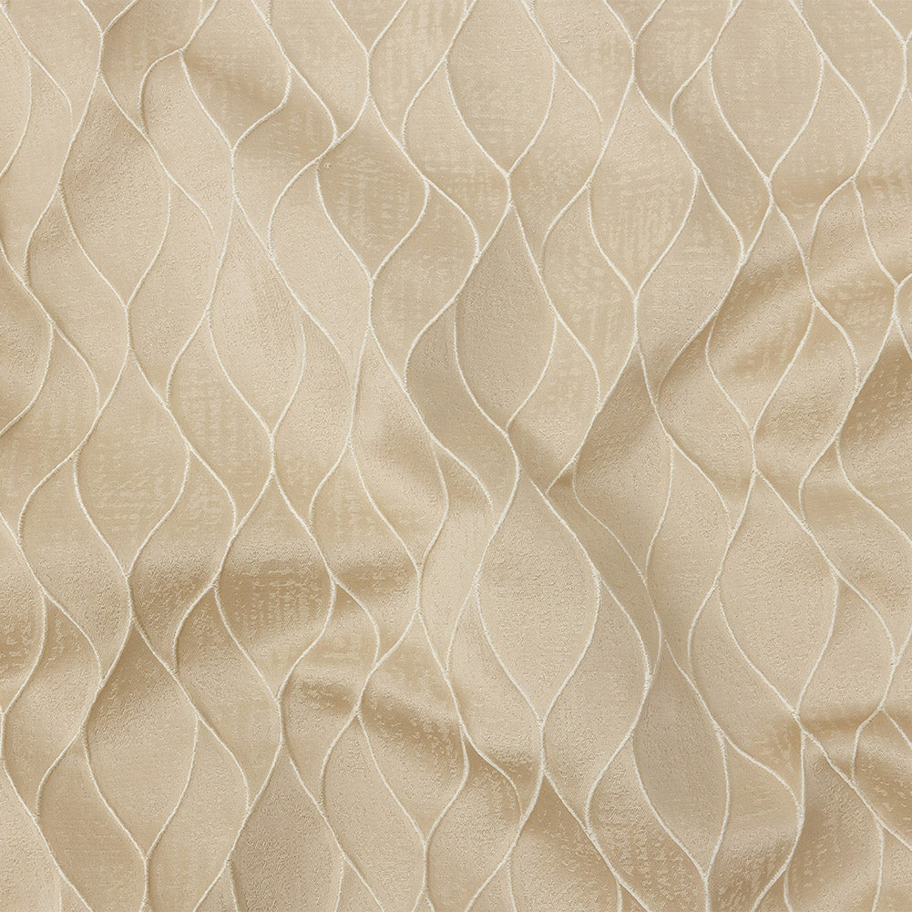 Polyester Jacquard - Champagne Leafy Lines - British Imported - Joann Fabrics