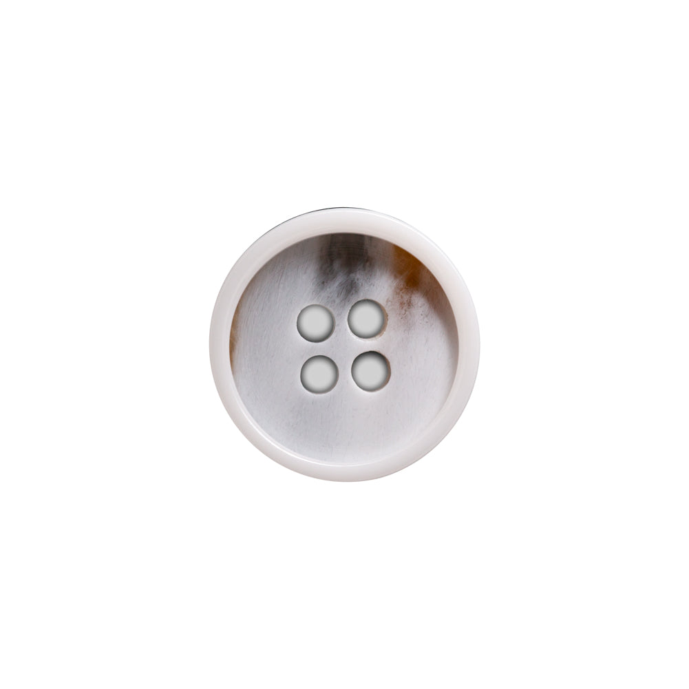 Italian White and Beige Abstract 4-Hole Plastic Button - 24L/15mm - Joann Fabrics