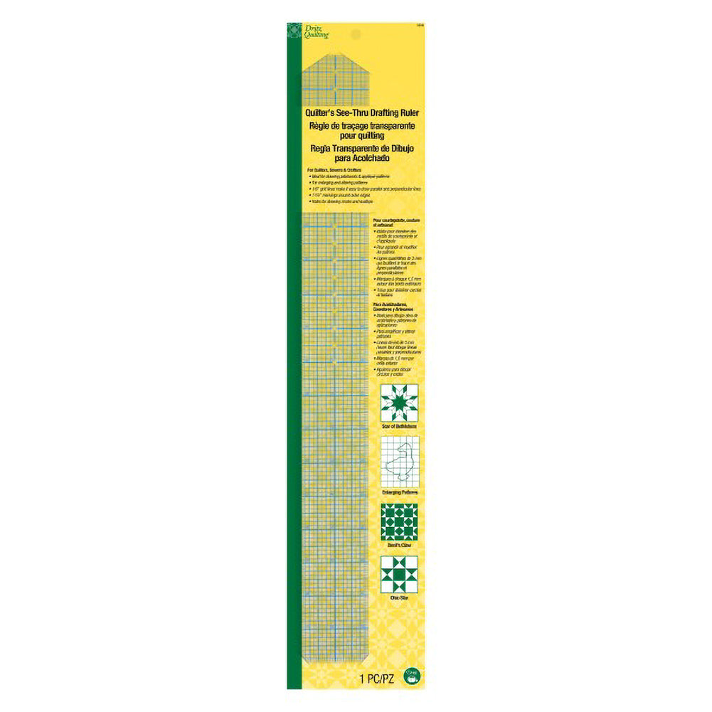 Dritz Quilter's See-Thru Drafting Ruler - 18