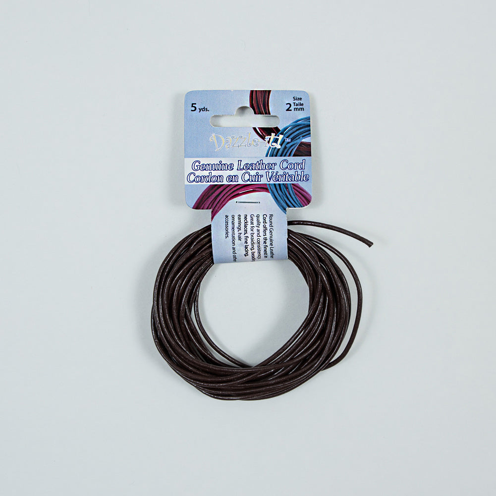Dazzle-It Light Chocolate Genuine Leather Cord - 2mm - Joann Fabrics