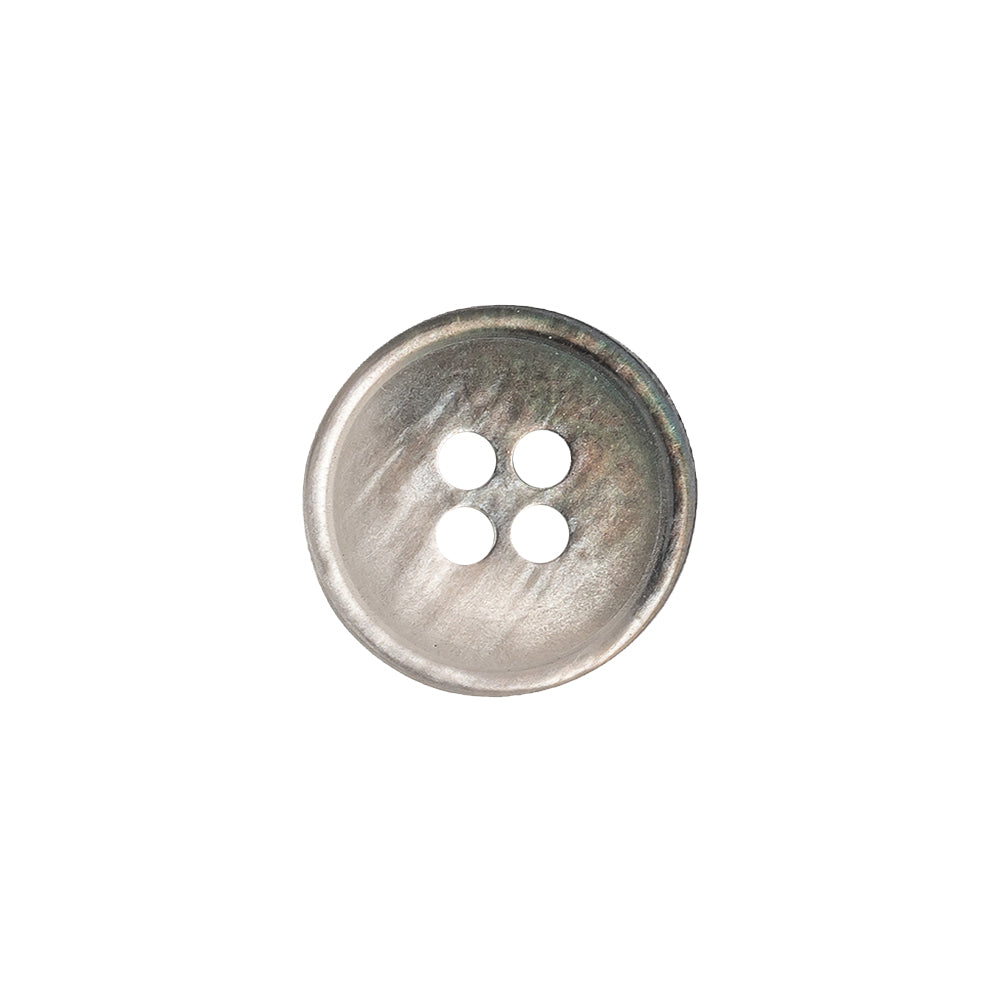 Plastic 4-Hole Button - 24L/15mm - Silvery Gray Iridescent Striations - Joann Fabrics