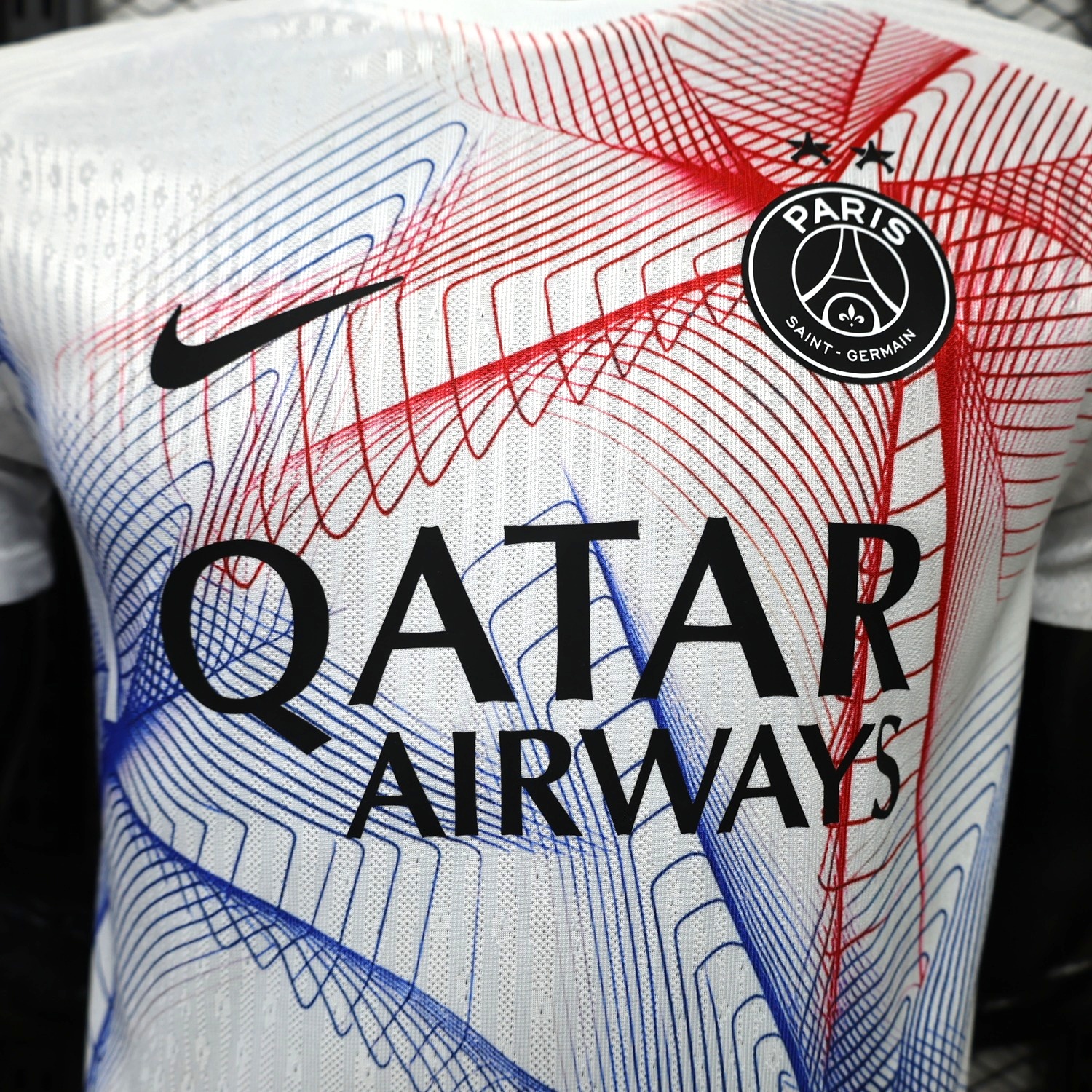 Paris Saint-Germain PSG 26-27 White Red Blue Pre-Match Training Jersey - Player Version - UnitedFutballJersey
