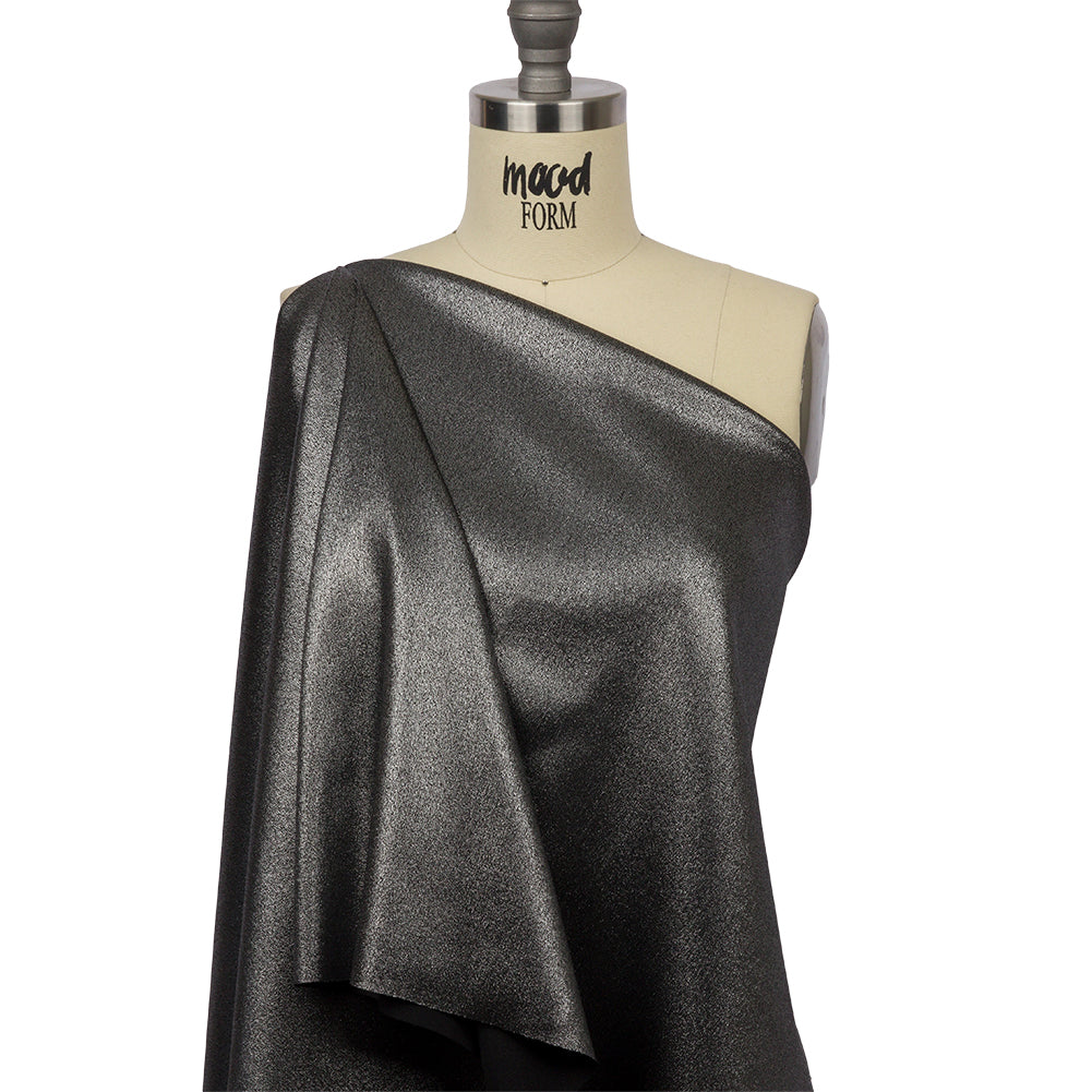 Stretch Polyester Crepe with Gold Foiling - Black - Devyn Collection - Joann Fabrics