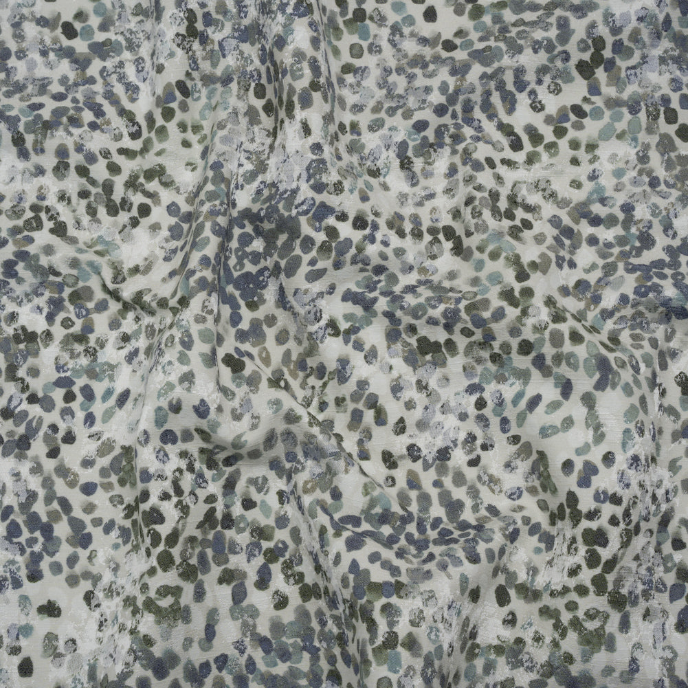 Drapery Jacquard Print - Denim Bouncing Spots - British Imported - Joann Fabrics