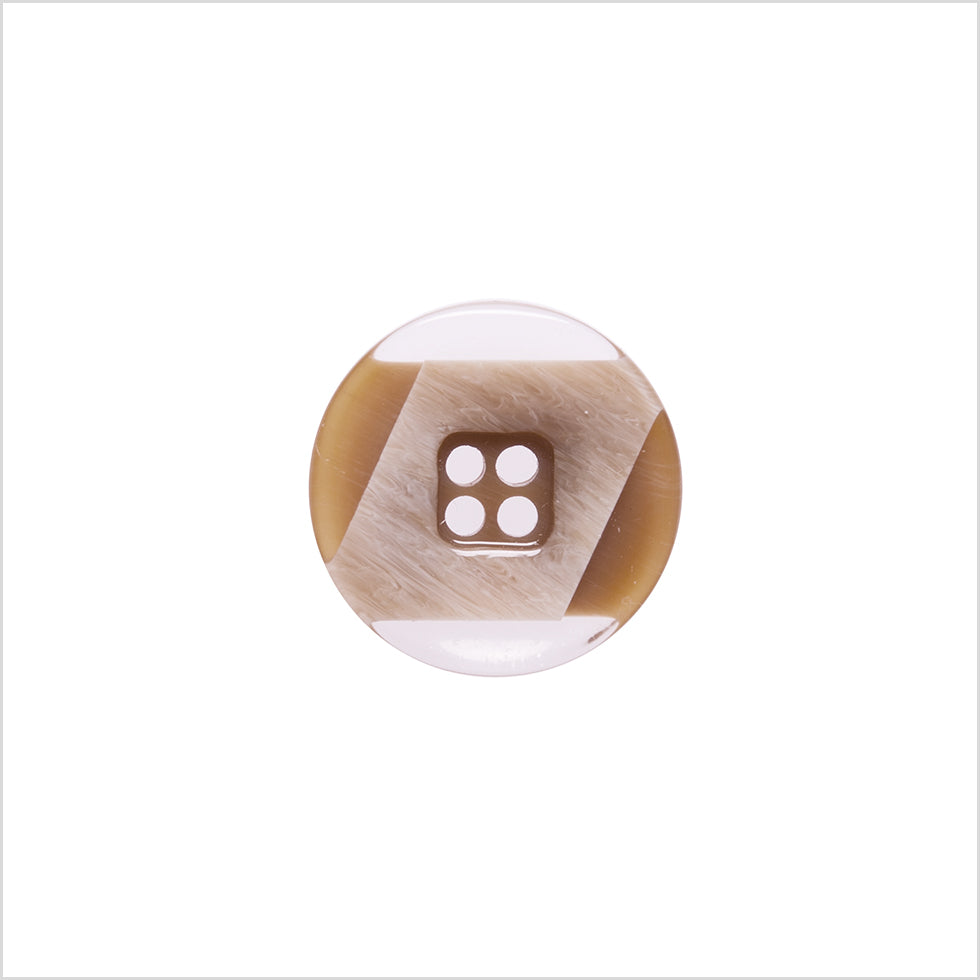 Italian Brown Abstract Semi-Clear 2-Hole Plastic Button - 24L/15mm - Joann Fabrics
