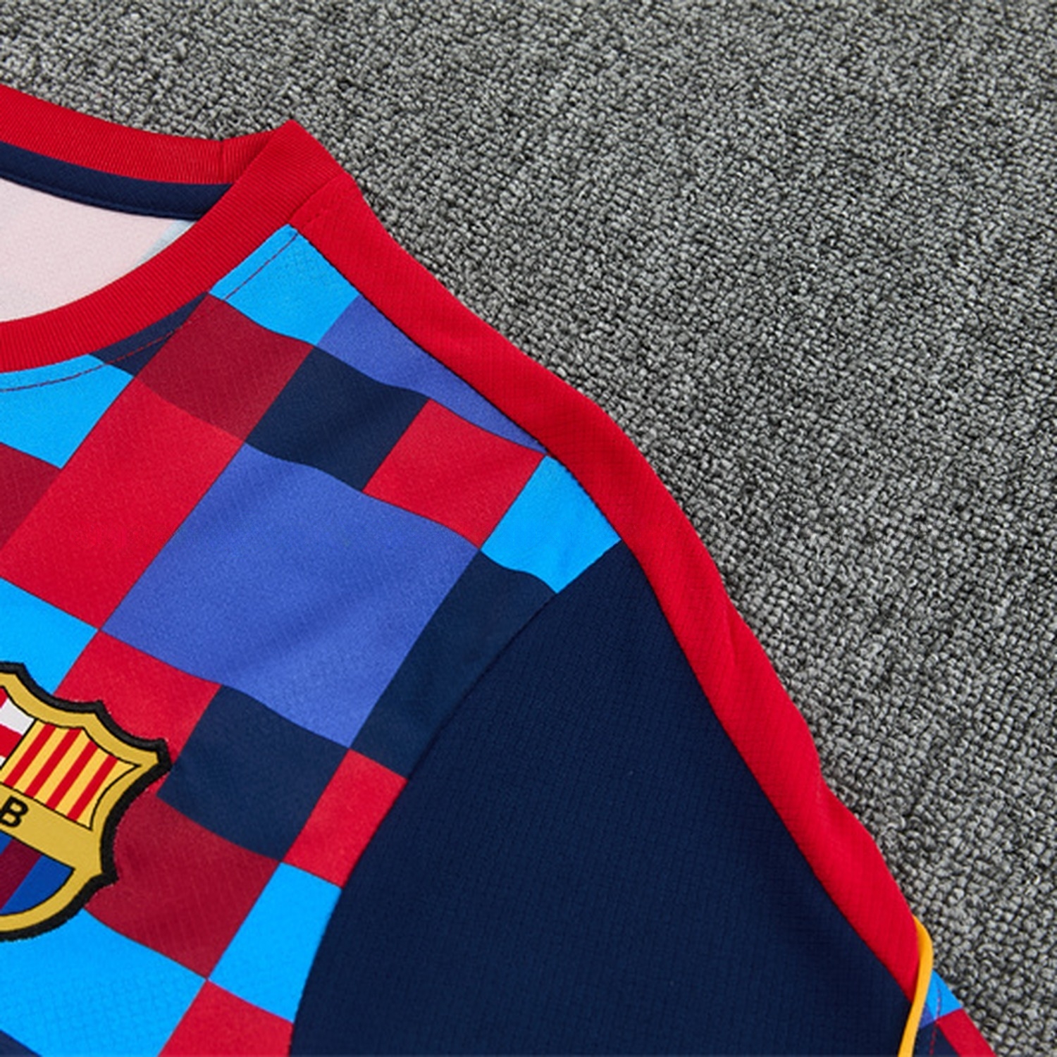Barcelona 26-27 Camouflage Short-Sleeve Training Set - Camouflage Top & Deep Blue Shorts - UnitedFutballJersey