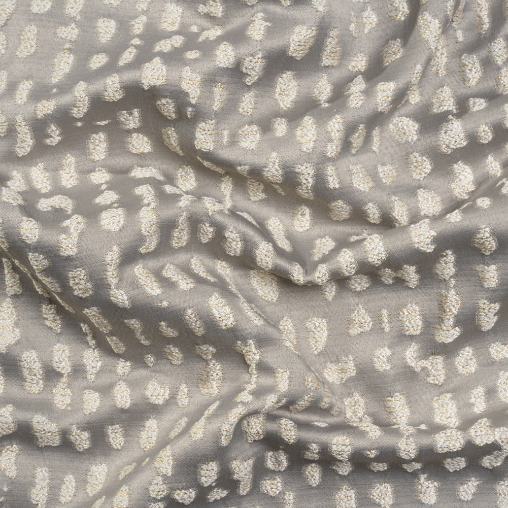 Metallic Drapery Jacquard - Dove Spotted Abstract - British Imported - Joann Fabrics