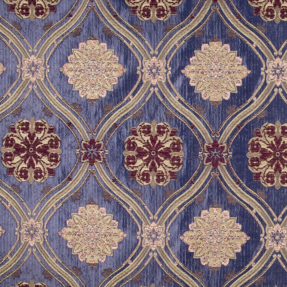 Blue/Gold/Wine Floral Brocade - Joann Fabrics