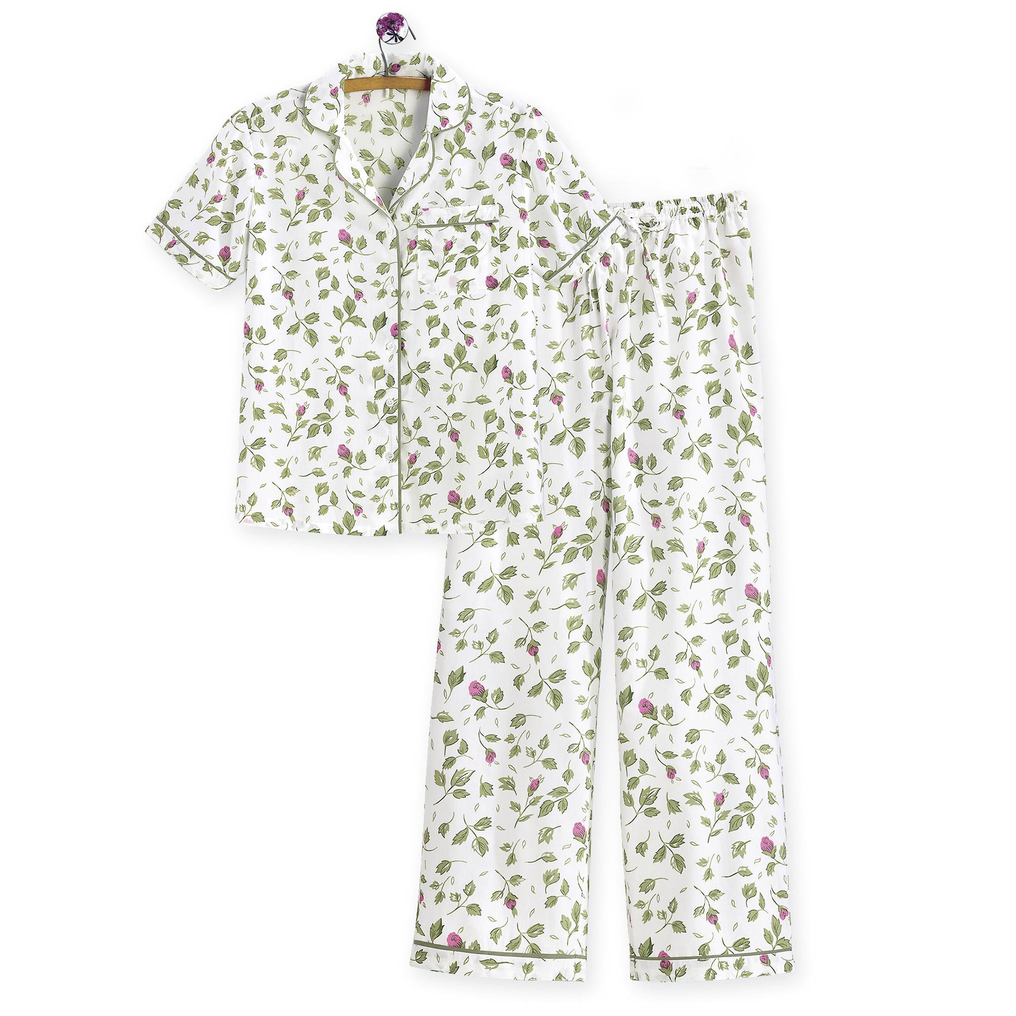 Pink Roses Cotton Pajama Set - Northstyle Catalog