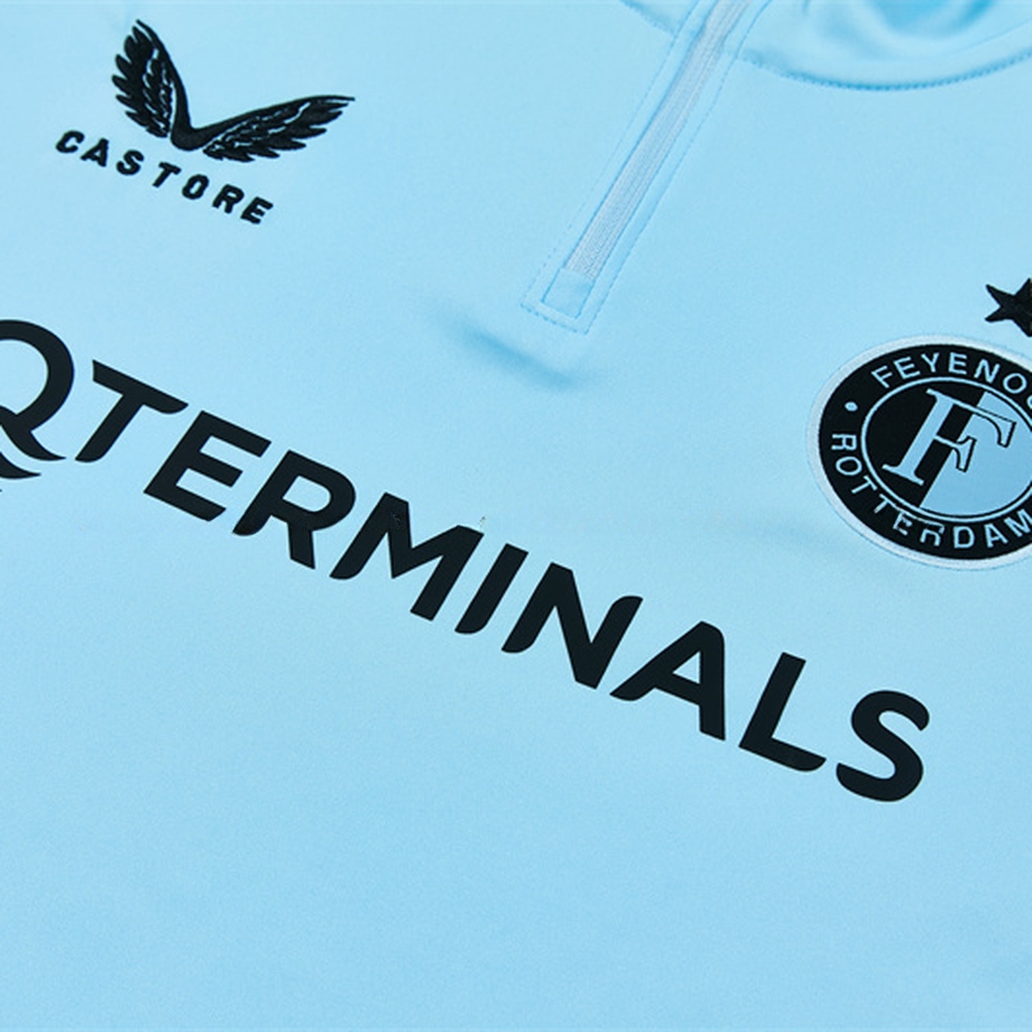 Feyenoord 26-27 Long Sleeve Training Set - Light Blue Top & Black Pants - UnitedFutballJersey