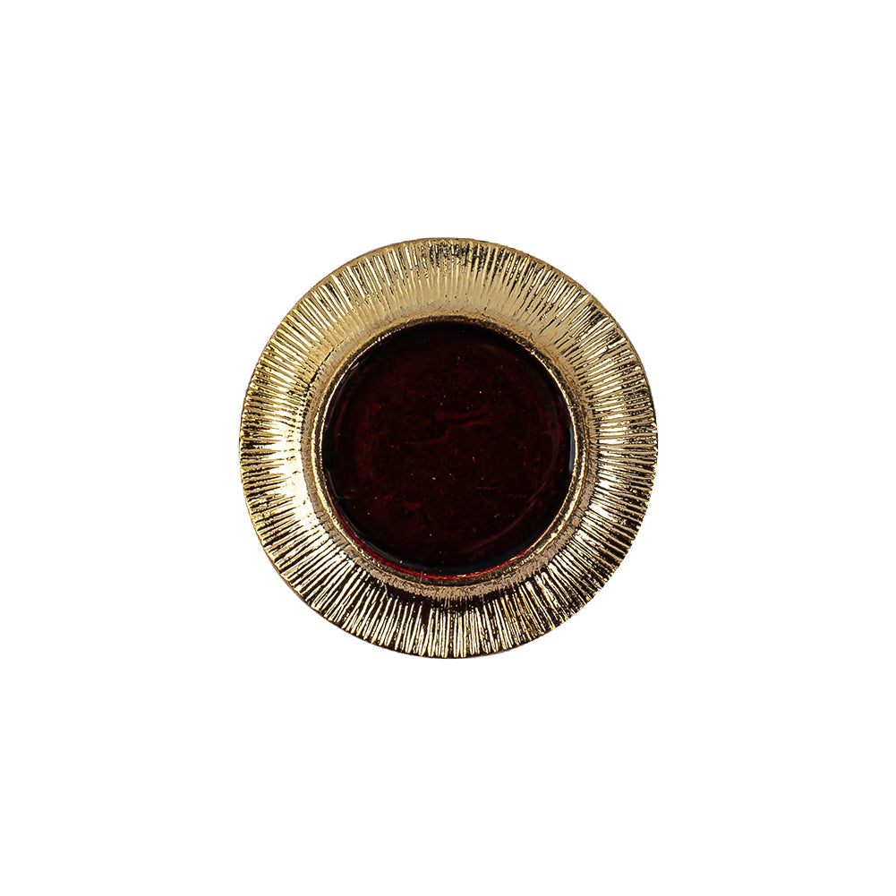 Vintage Ruby and Gilt Shank Back Metal Button - 32L/20mm - Joann Fabrics