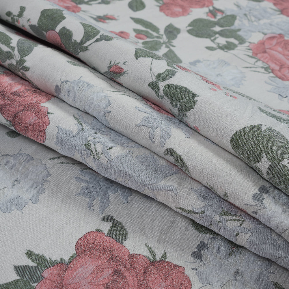 White, Pink and Green Floral Jacquard | Joann Fabrics - Joann Fabrics