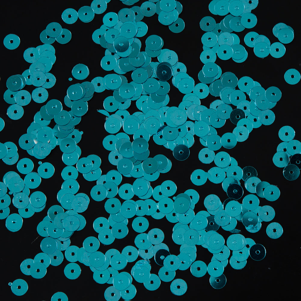 Bag of Turquoise Color Loose Sequins with Silver Back - 6mm - Joann Fabrics