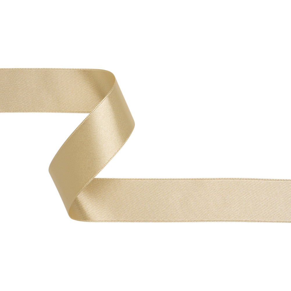 Pale Gold Double Face French Satin Ribbon - 1
