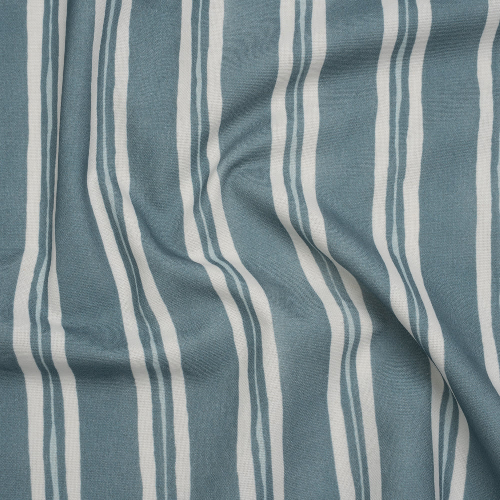 Brushed Cotton and Linen Canvas Print - Denim Painted Stripes - British Imported - Joann Fabrics