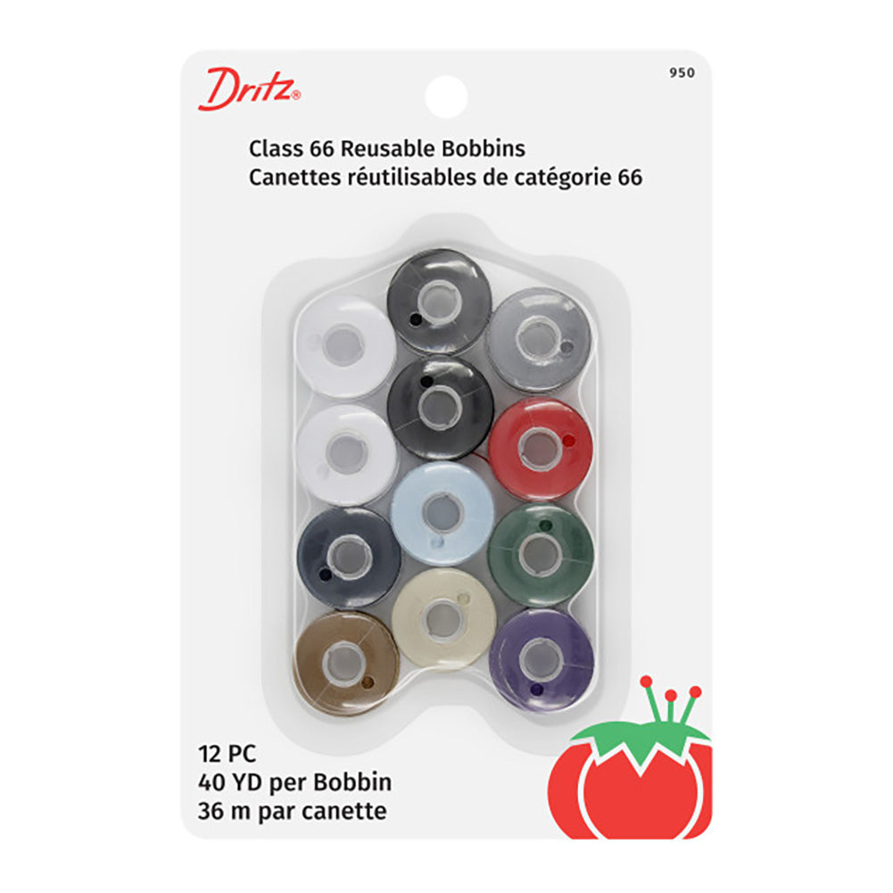 Dritz Class 66 Pre-Filled Bobbins - Assorted Colors - 12ct - Joann Fabrics