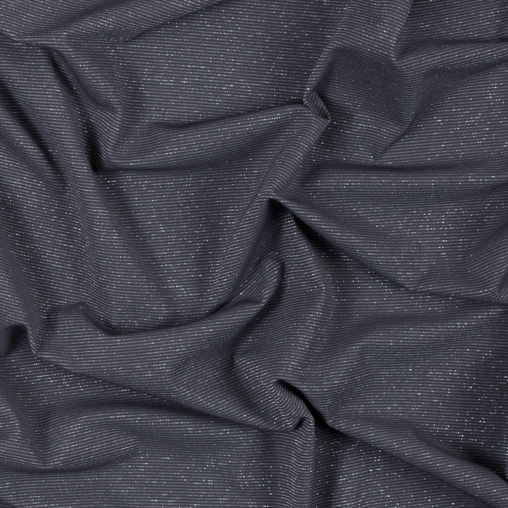 Gray and Metallic Silver Striped Stretch Nylon Jersey - Joann Fabrics