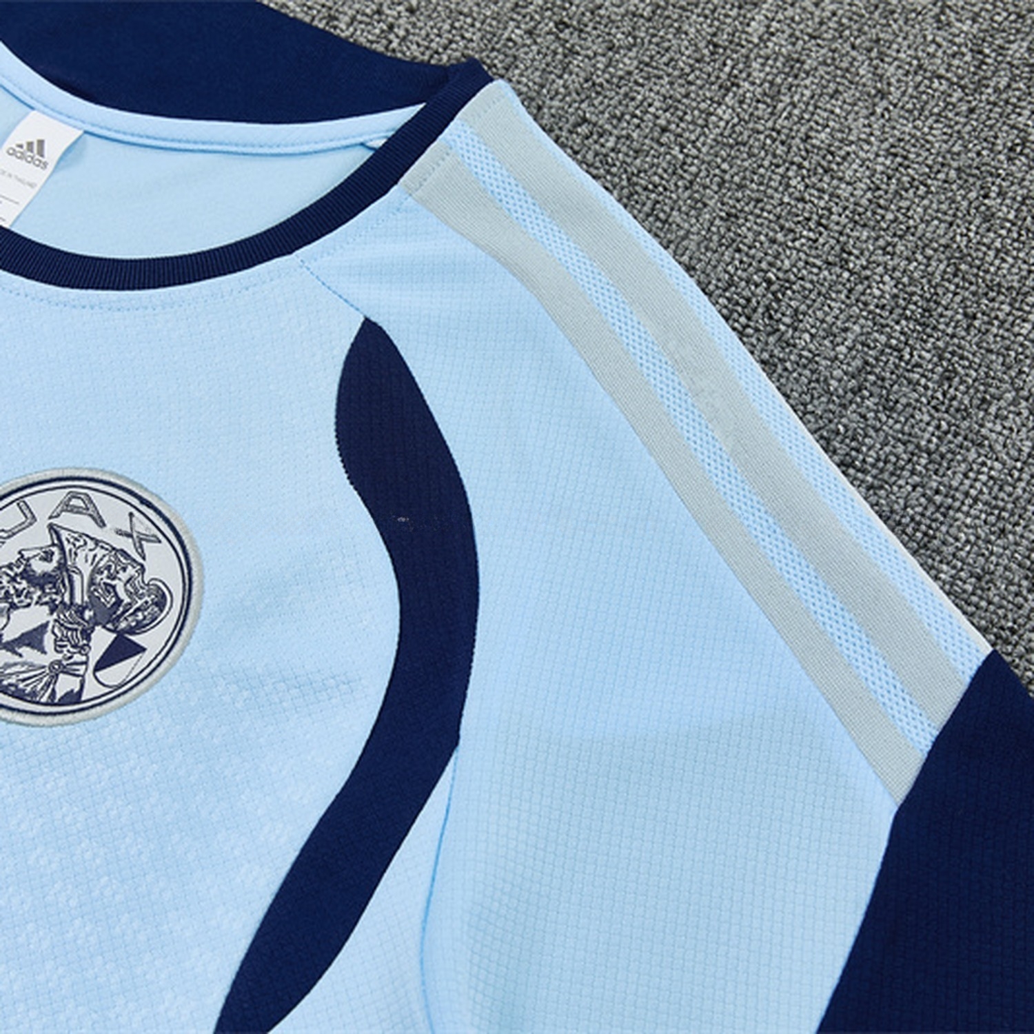 Ajax 26-27 Short-Sleeve Training Set - Light Blue Top & Deep Blue Shorts - UnitedFutballJersey