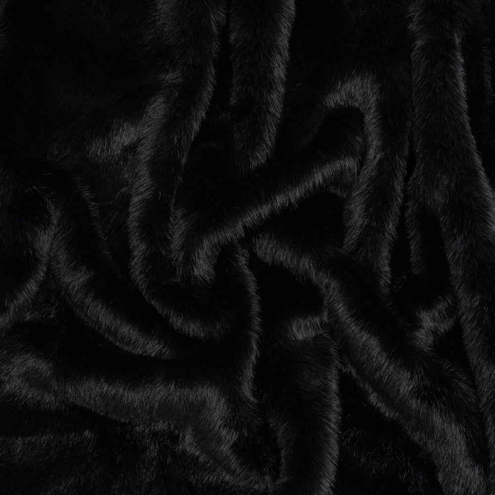 Medium Pile Recycled Polyester Faux Fur - Black - Joann Fabrics