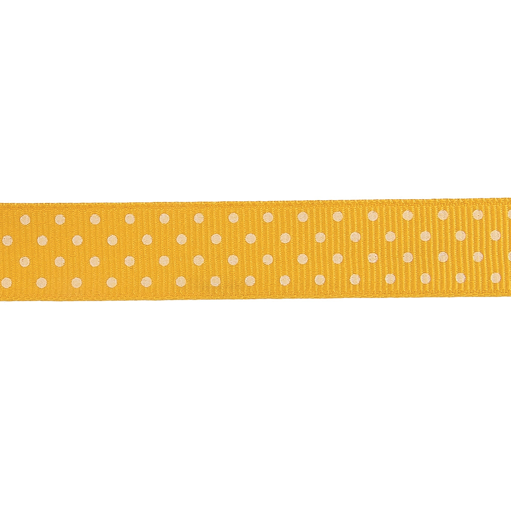 Freesia and White Polka Dots Grosgrain Ribbon - 0.625