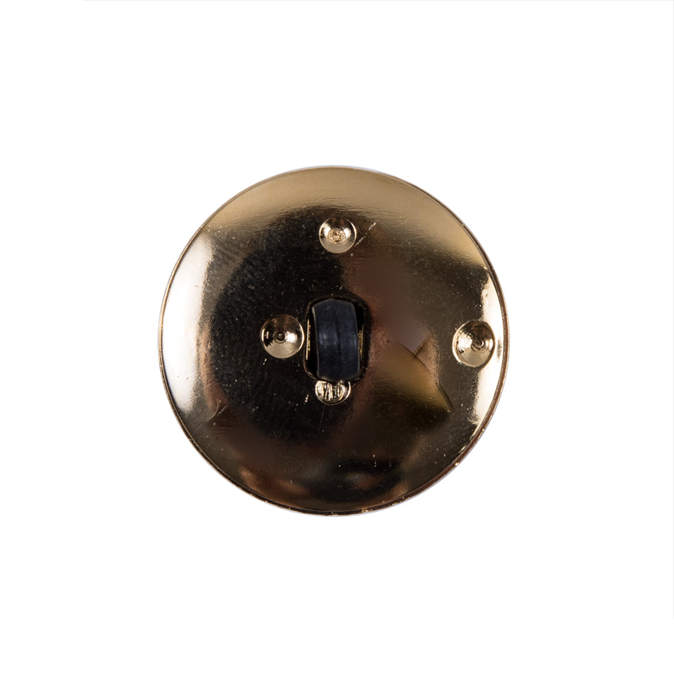 Italian Black and Gold Plastic Shank-Back Button - 36L/23mm - Joann Fabrics