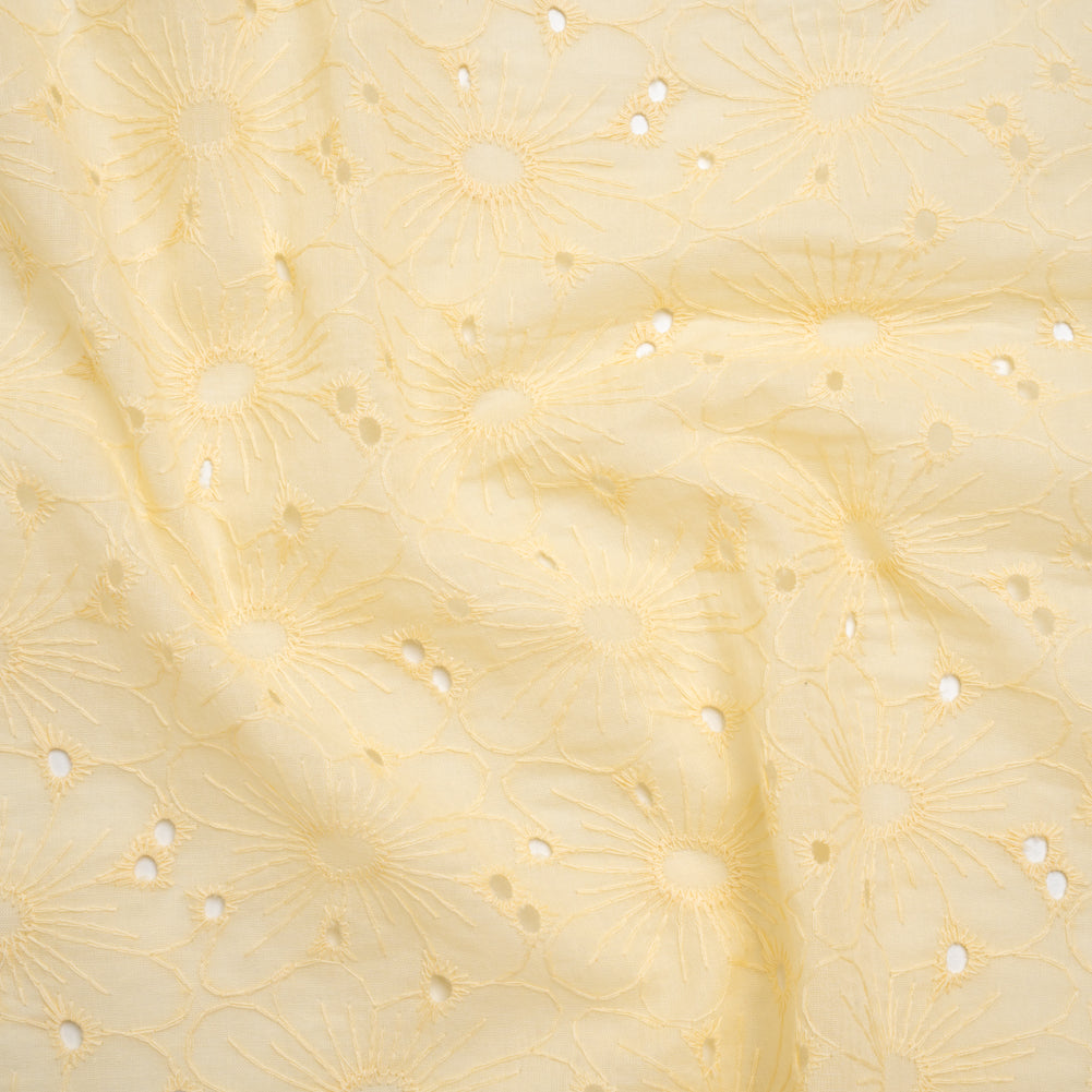Embroidered Eyelet Cotton Voile - Vanilla All-Over Flowers - Naomi Collection - Joann Fabrics