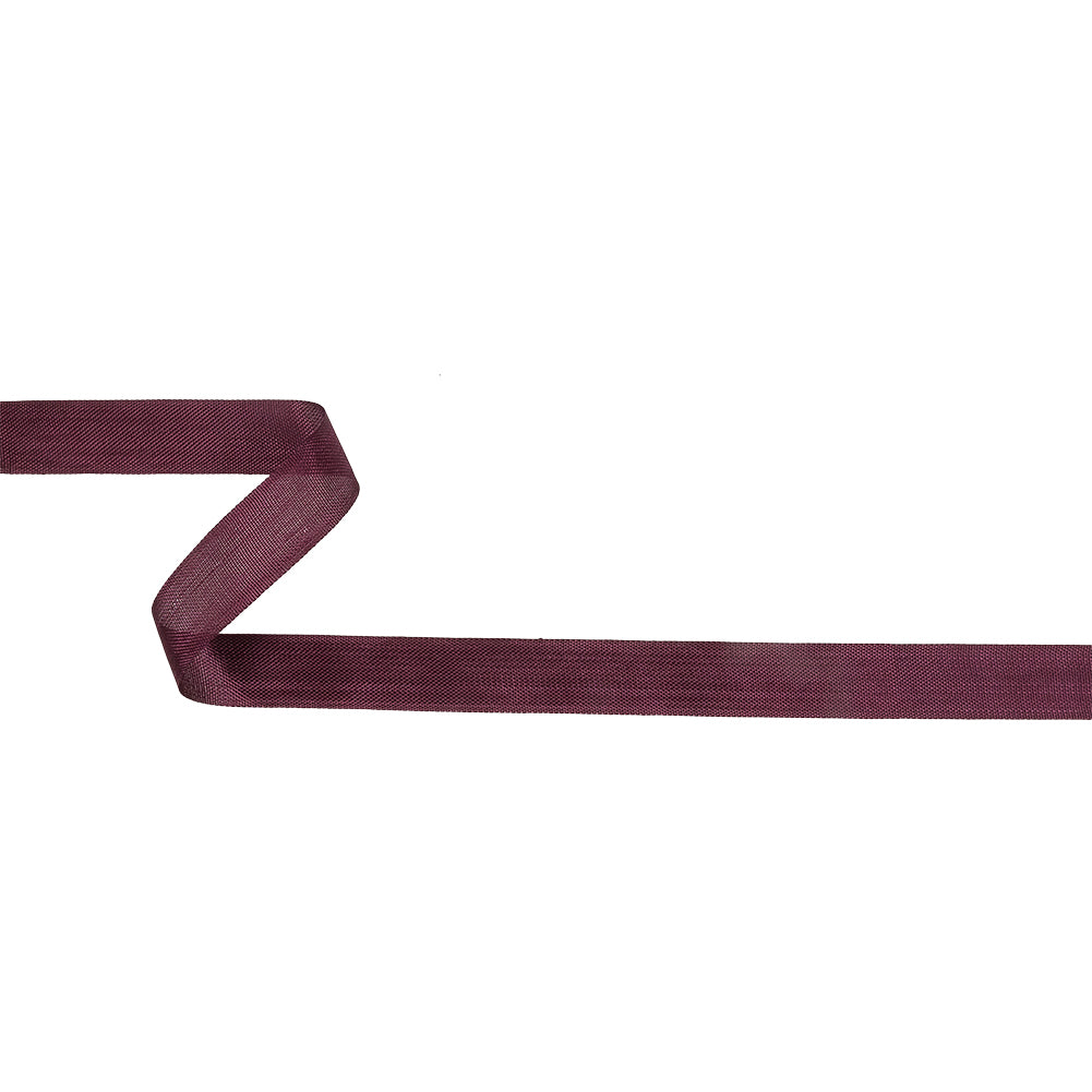 Aubergine Woven Edge Rayon Seam Binding - 0.5