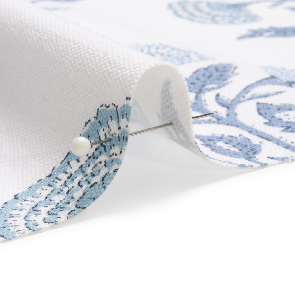 Blue and White Classic Floral Printed Cotton Canvas - Joann Fabrics